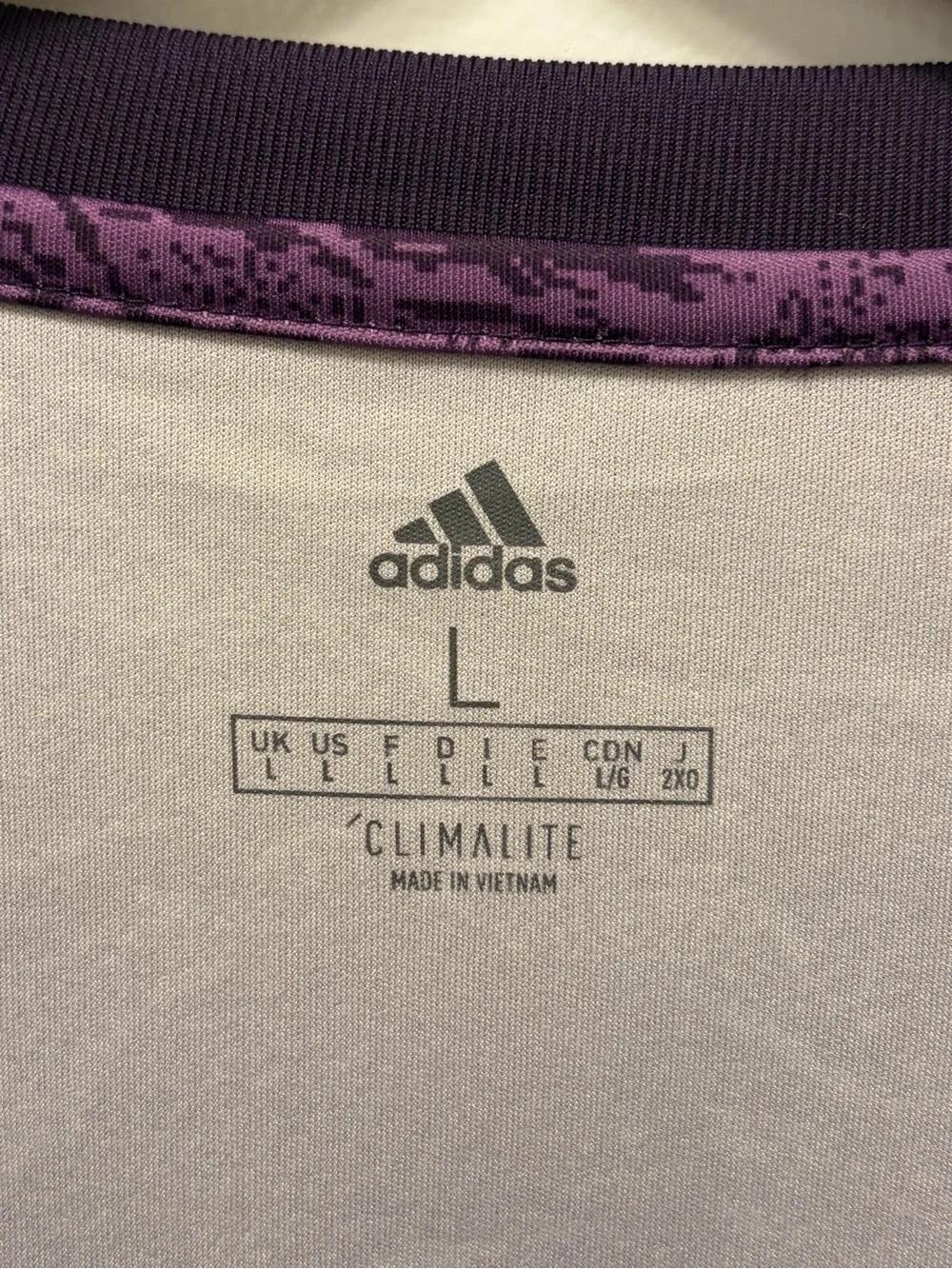 adidas Purple and Dark Gray Manchester United Long-Sleeve Soccer Jersey NWT